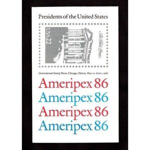 US Scotts #2216-19 AMERIPEX 86 Presidents - 4 Mini Sheets - 22 Cent - MNH